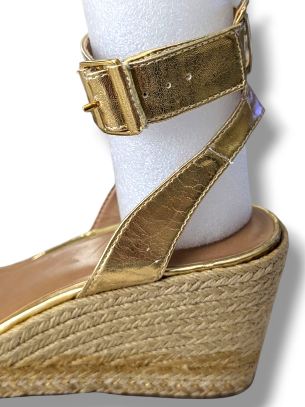 Lilly Pulitzer for Target Gold Espadrille Wedge Shoes Women's 10 - Picture 9 of 9